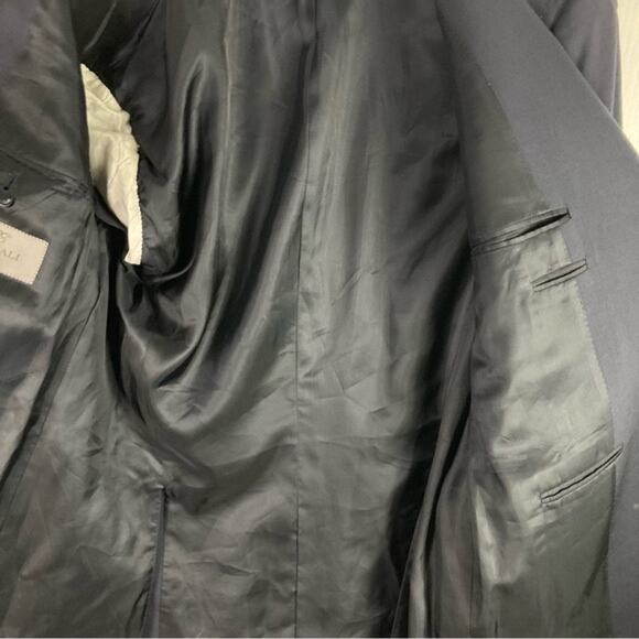 NWOT CANALI Blazer Mens 36R ITALY Navy-Blue Wool Double-Breasted Lined Long-Slv - Picture 11 of 16